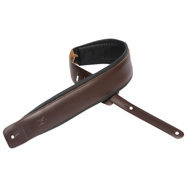 Гітарний ремінь LEVY'S DM1PD-DBR Larsen Leather Deluxe Series, шкіряний, темно-коричневий