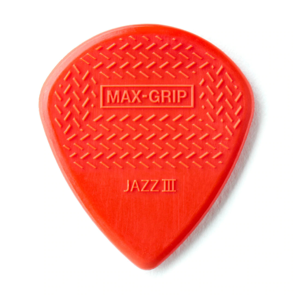 Медіатор DUNLOP 471P3N MAX GRIP JAZZ III RED NYLON PLAYERS PACK