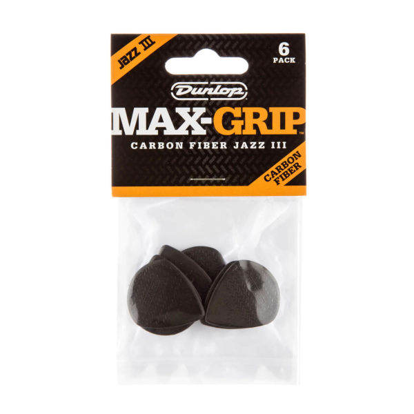 Медіатор DUNLOP 471P3C MAX GRIP JAZZ III CARBON PLAYERS PACK