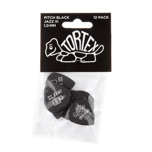 Медіатор DUNLOP 482P1.0 TORTEX PITCH BLACK JAZZ PLAYERS PACK 1.0