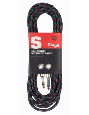 Инструментальный кабель Jack 6.3 мм моно папа - Jack 6.3 мм моно папа STAGG SGC6VT BK Инструментальный кабель Jack 6.3 мм моно папа - Jack 6.3 мм моно папа STAGG SGC6VT BK