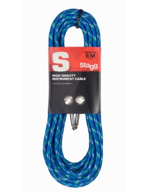 Инструментальный кабель Jack 6.3 мм моно папа - Jack 6.3 мм моно папа STAGG SGC6VT BL