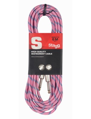 Инструментальный кабель Jack 6.3 мм моно папа - Jack 6.3 мм моно папа STAGG SGC6VT PK