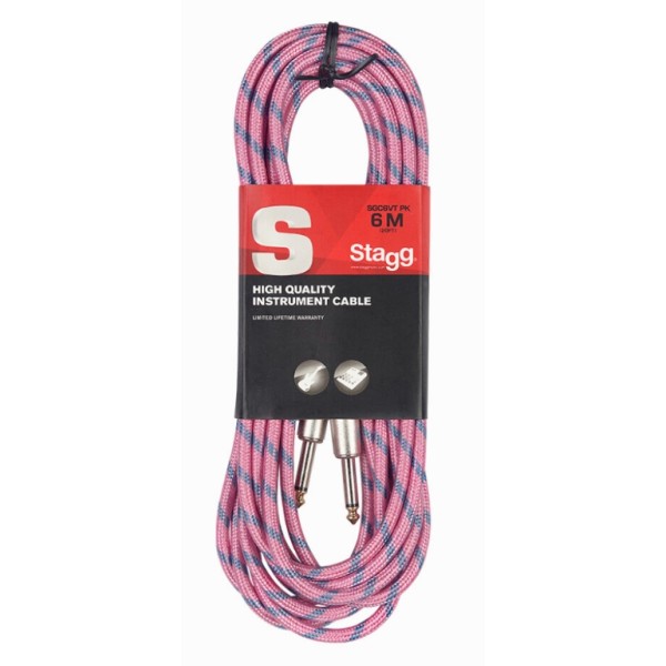 Інструментальний кабель Jack 6.3 мм моно тато - Jack 6.3 мм моно тато STAGG SGC6VT PK