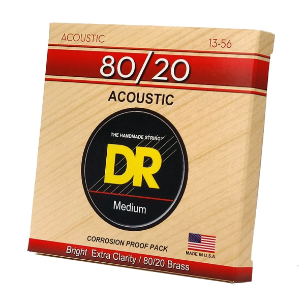 Струни для акустичної гітари DR STRINGS HI-BEAM ACOUSTIC 80/20 BRONZE - MEDIUM (13-56)