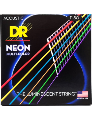 Струны для акустической гитары DR Strings NEON Multi-Color Acoustic – Custom Light (11-50)