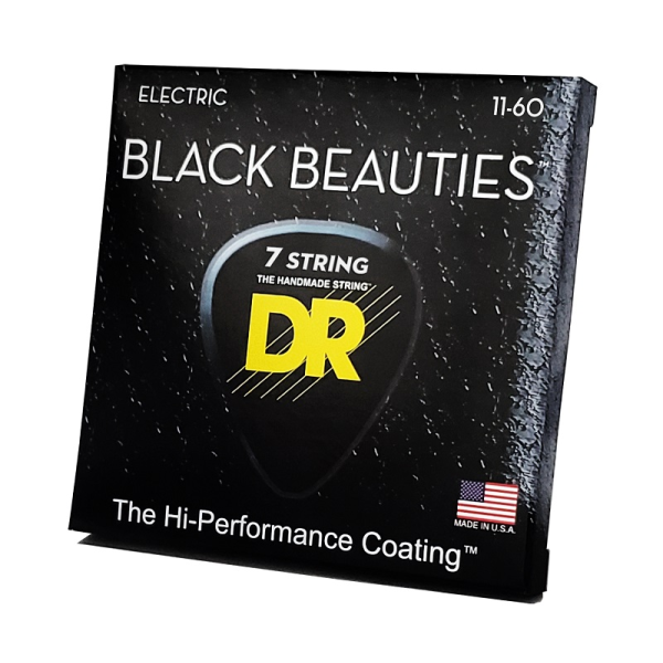 Струни для електрогітари DR STRINGS BLACK BEAUTIES ELECTRIC - EXTRA HEAVY 7-STRING (11-60)