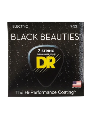 Струны для электрогитары DR STRINGS BLACK BEAUTIES ELECTRIC - LIGHT 7-STRING (9-52)