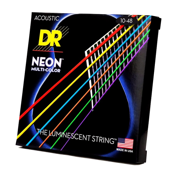 Струни для акустичної гітари DR STRINGS NEON MULTI-COLOR ACOUSTIC - EXTRA LIGHT (10-48)