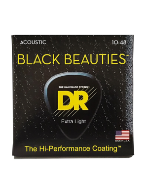 Струны для акустической гитары DR STRINGS BLACK BEAUTIES ACOUSTIC - EXTRA LIGHT (10-48)