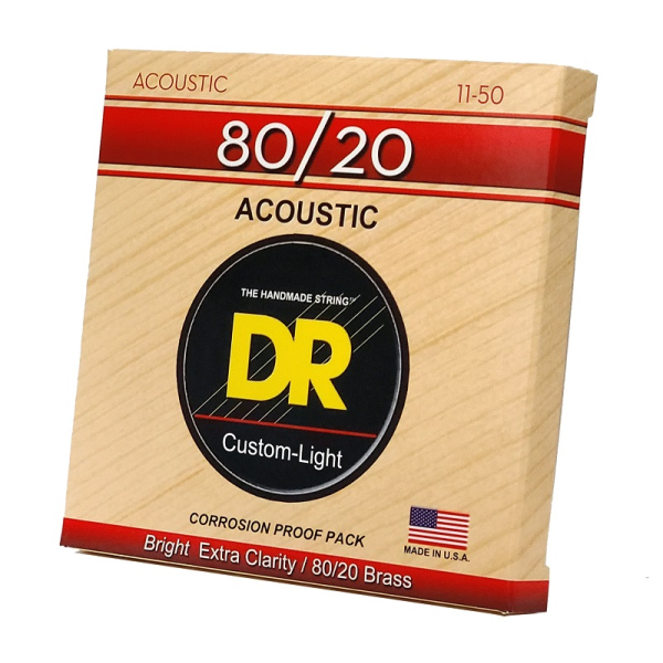 Струни для акустичної гітари DR STRINGS HI-BEAM ACOUSTIC 80/20 BRONZE - CUSTOM LIGHT (11-50)