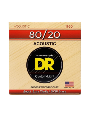 Струны для акустической гитары DR STRINGS HI-BEAM ACOUSTIC 80/20 BRONZE - CUSTOM LIGHT (11-50)