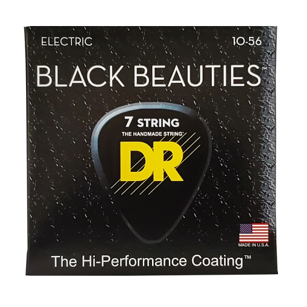 Струни для електрогітари DR STRINGS BLACK BEAUTIES ELECTRIC - MEDIUM 7-STRING (10-56)