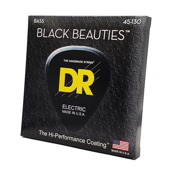 Струни для бас-гітари DR STRINGS BLACK BEAUTIES BASS 5-STRING - MEDIUM (45-130)