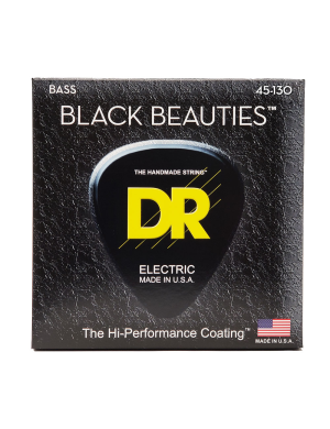 Струны для бас-гитары DR STRINGS BLACK BEAUTIES BASS 5-STRING - MEDIUM (45-130)