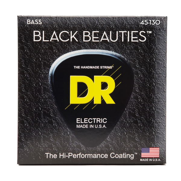 Струни для бас-гітари DR STRINGS BLACK BEAUTIES BASS 5-STRING - MEDIUM (45-130)