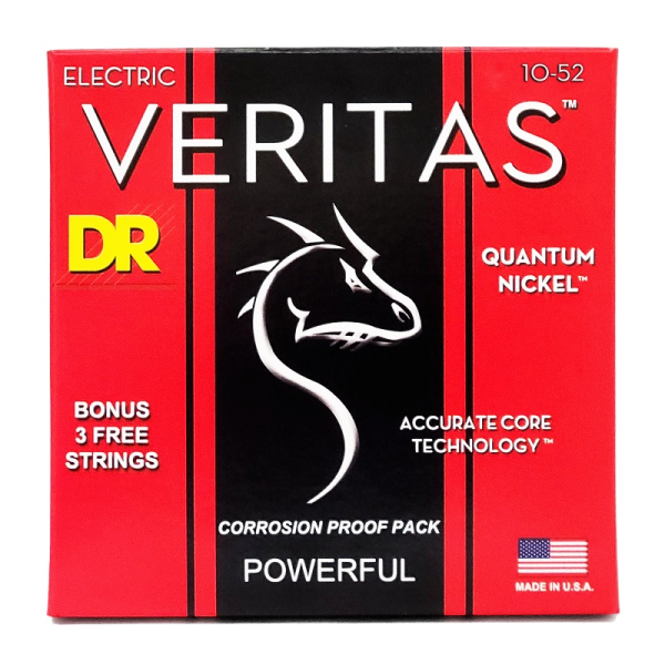 Струни для електрогітари DR Strings VERITAS Coated Core - Medium to Heavy (10-52)