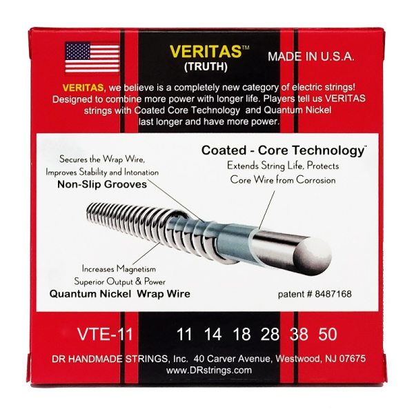Струни для електрогітари DR Strings VERITAS Coated Core - Heavy (11-50)