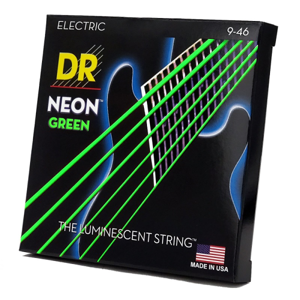 Струни для електрогітари DR Strings Neon Geen Electric - Light Heavy (9-46)