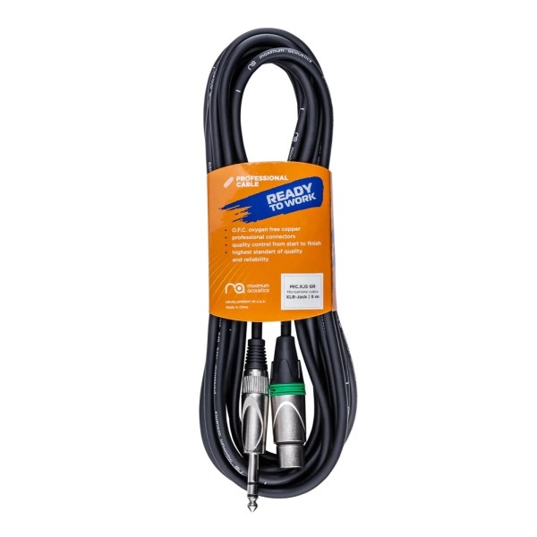 Кабель мікрофонний Maximum Acoustics MIC.XJ5 (Green) (OFC) Кабель мікрофонний Maximum Acoustics MIC.XJ5 (Green) (OFC)