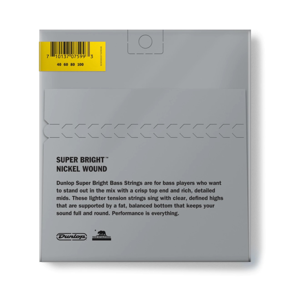 Струни для бас-гітари DUNLOP DBSBN40100 SUPER BRIGHT NICKEL 40-100