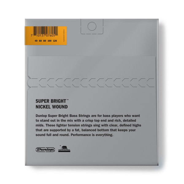 Струни для бас-гітари DUNLOP DBSBN40120 SUPER BRIGHT NICKEL 40-120