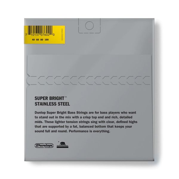 Струни для бас-гітари DUNLOP DBSBS40100 SUPER BRIGHT STEEL 40-100