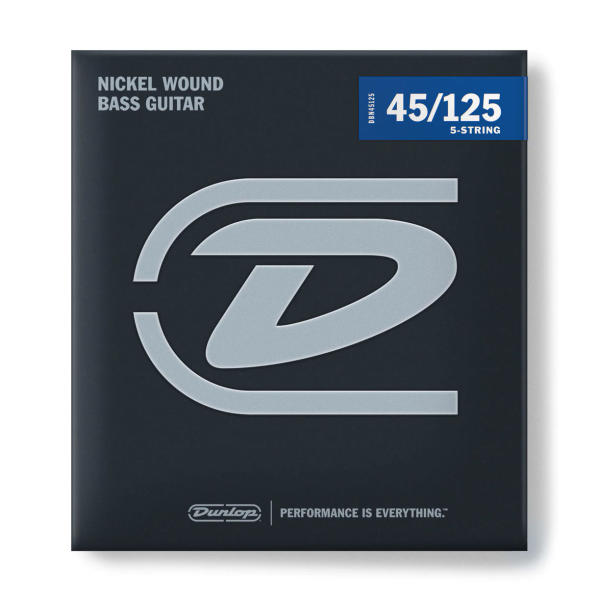 Струни для бас-гітари DUNLOP DBN45125 NICKEL WOUND BASS STRINGS 45-125 5-STRING