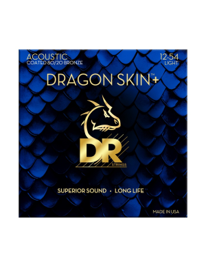 Набор струн для акустической гитары DR Strings DRAGON SKIN+ Acoustic Phosphor Bronze - Light (12-54)
