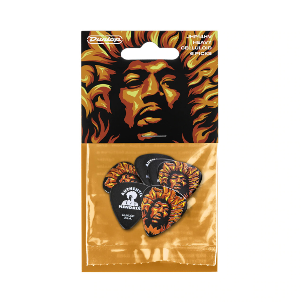 Набір медіаторів DUNLOP JIMI HENDRIX 69 PSYCH SERIES VOODOO FIRE GUITAR PICK (HEAVY)