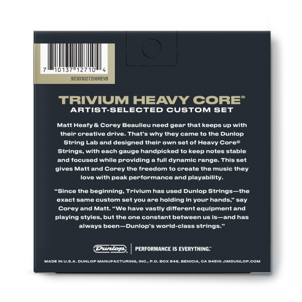 Струни для електрогітари DUNLOP TVMN1052 TRIVIUM STRING LAB SERIES GUITAR STRINGS 10-52