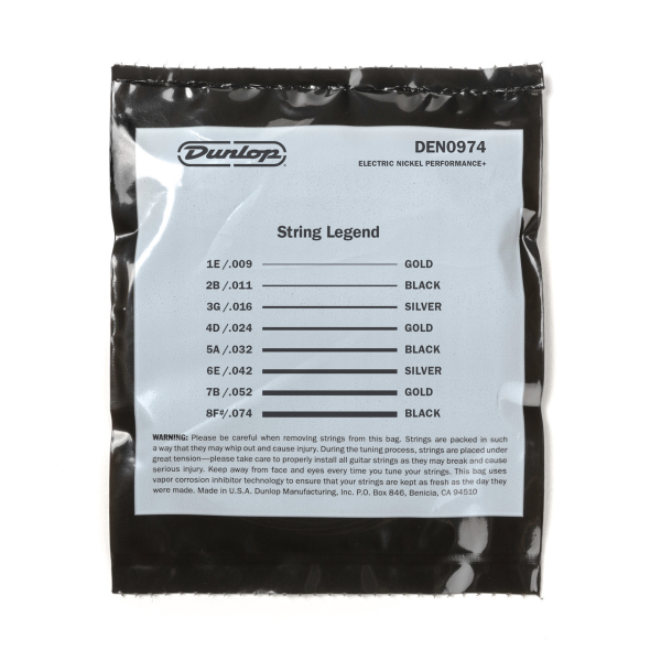 Струни для електрогітари DUNLOP DEN09748 NICKEL WOUND ELECTRIC GUITAR STRINGS 09-74