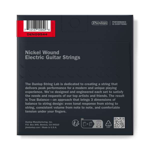Струни для електрогітари DUNLOP DEN09544 NICKEL WOUND ELECTRIC GUITAR STRINGS 9.5-44