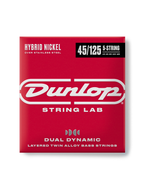 Струны для бас-гитары DUNLOP DBHYN45125 DUAL DYNAMIC LAYERED NICKEL BASS STRINGS 45-125