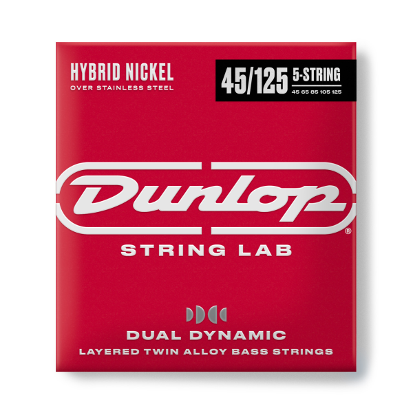 Струни для бас-гітари DUNLOP DBHYN45125 DUAL DYNAMIC LAYERED NICKEL BASS STRINGS 45-125