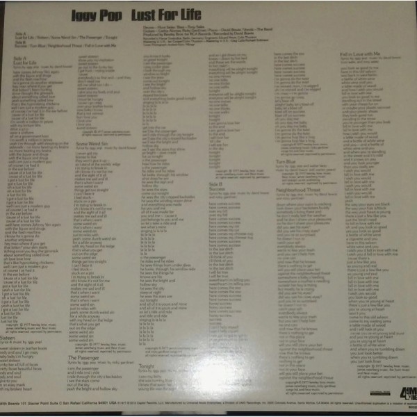 Вінілова платівка Iggy Pop - Lust For Life (Limited Edition, Colored Vinyl) [LP]