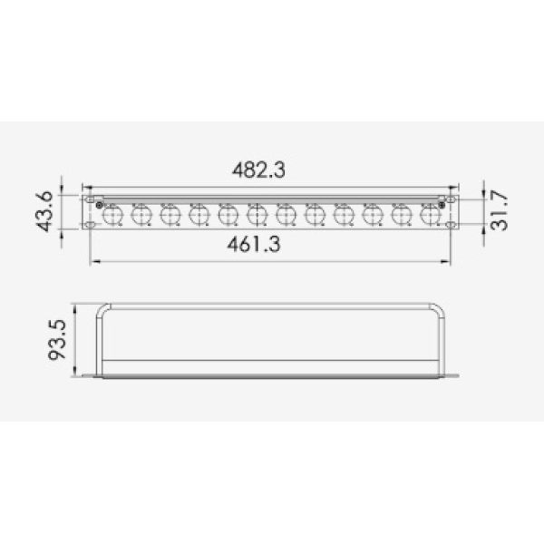 Рекова панель Roxtone RACK1U12 19"
