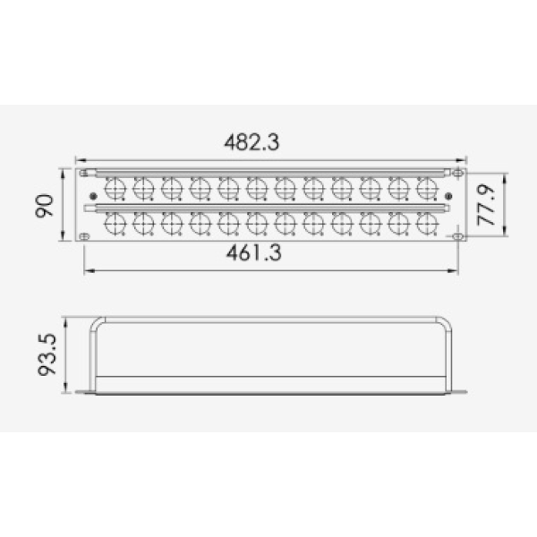 Рекова панель Roxtone RACK2U24 19"
