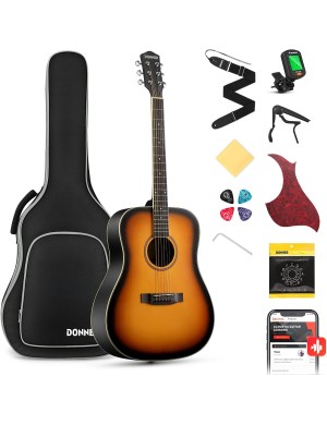 Гитарный набор Donner Music Acoustic Guitar Sunburst EC1019