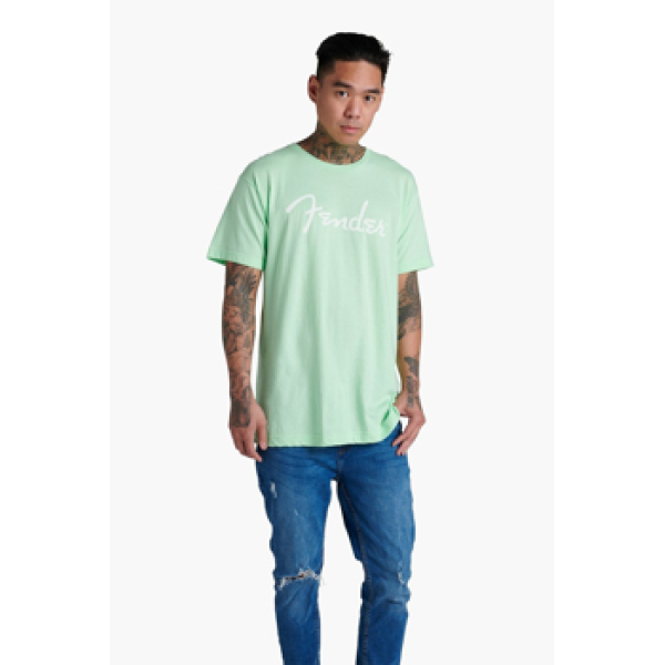 Футболка FENDER T-SHIRT SPAGHETTI LOGO SURF GREEN XL