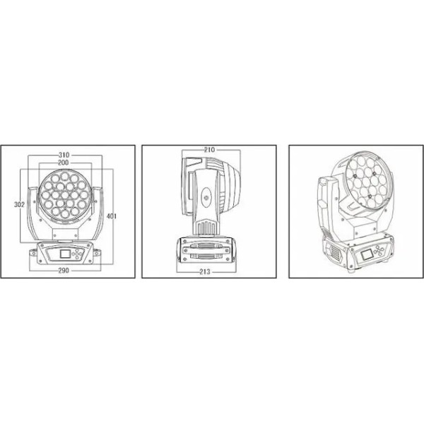 Світлодіодна рухома голова POWERlight ML-1904C (RGBW) Світлодіодна рухома голова POWERlight ML-1904C (RGBW)