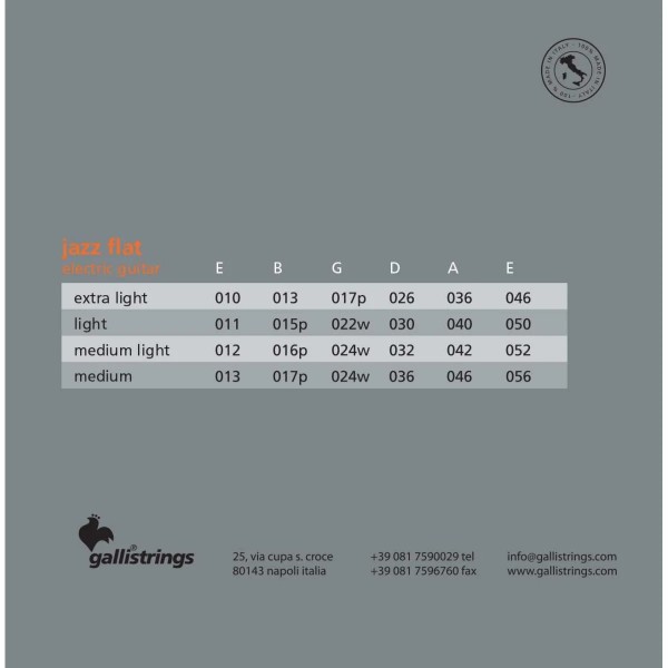 Струни для електрогітари Gallistrings JF1046 EXTRA LIGHT TENSION
