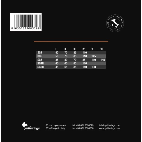 Струни для бас-гітари Gallistrings SG4 4 STRINGS MEDIUM HEAVY