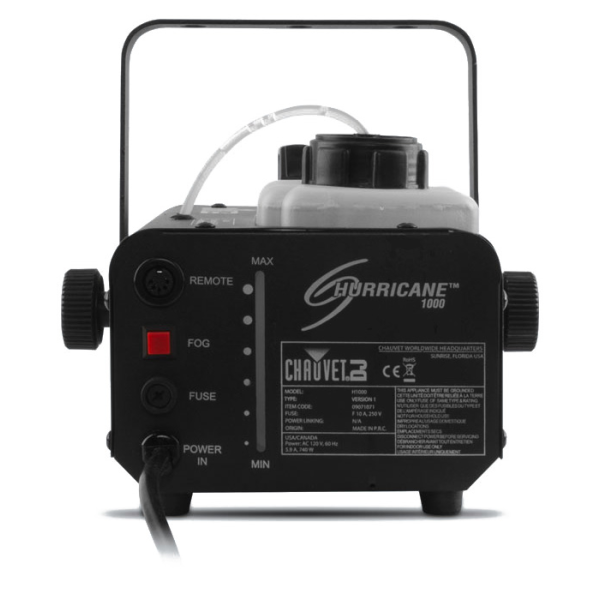 Дим машина CHAUVET Hurricane 1000 H1000 – генератор диму для сцени, клубу та шоу Дим машина CHAUVET Hurricane 1000 H1000 – генератор диму для сцени, клубу та шоу