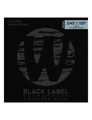 Струны для бас-гитары Warwick 40301 Black Label 5-String (45-135, Medium, нержавеющая сталь, США)