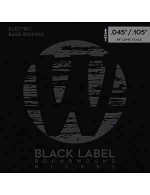 Струни для бас-гітари WARWICK 41200 Black Label, Nickel-Plated, Medium 4-String (45-105)