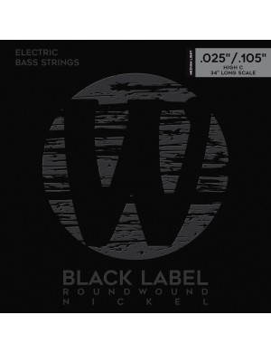 Струни для бас-гітари WARWICK 41311 Black Label, Nickel-Plated, Medium Light 5-String High C (25-105