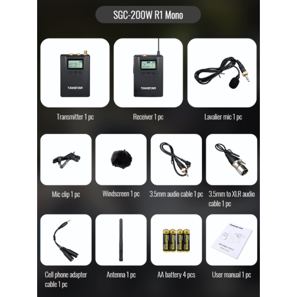 Накамерна радіосистема Takstar SGC-200W Накамерна радіосистема Takstar SGC-200W