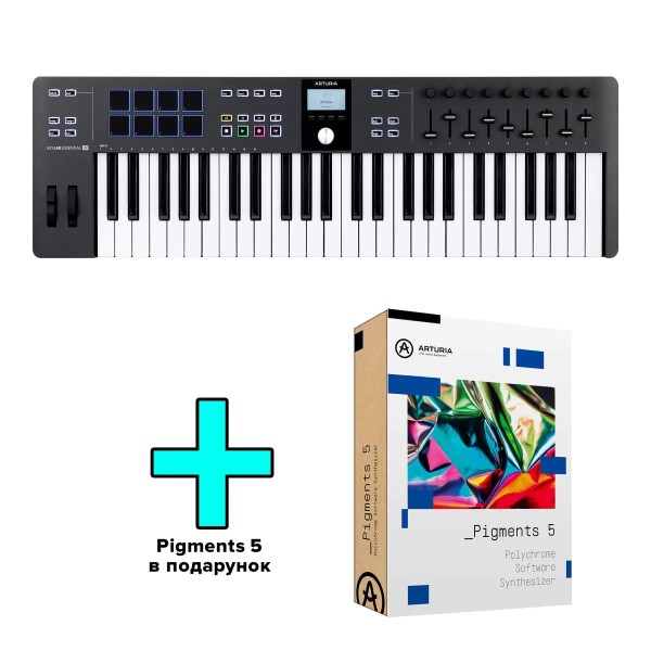 MIDI-клавіатура Arturia KeyLab Essential 49 mk3 (Black) + Arturia Pigments MIDI-клавіатура Arturia KeyLab Essential 49 mk3 (Black) + Arturia Pigments