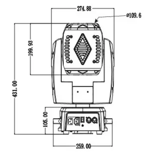 Двостороння Світлодіодна голова New Light YR-680E-II beam 3W * 15 шт * 2 сторони RGB Двостороння Світлодіодна голова New Light YR-680E-II beam 3W * 15 шт * 2 сторони RGB